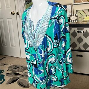 Embroidered BOHO 100% Cotton Vibrant crown & ivy